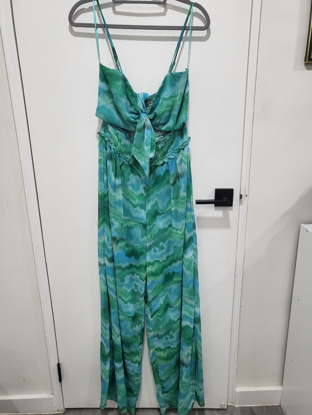 NWOT FN Blue Green Wave Jumpsuit - Size Large - Picture 3 of 8